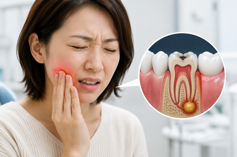 噛むと激痛が走る、または違和感がある